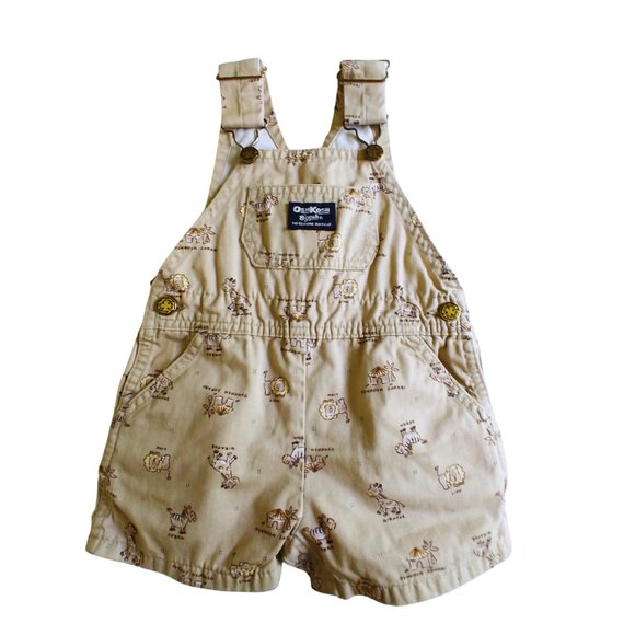 Vintage OshKosh B'Gosh Safari Shortalls 12 Months - Picture 4 of 9